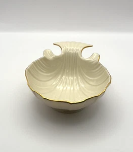 Lenox Shell "AEGEAN" Schale Porzellan weiß creme, 24 Karat Goldrand 6" USA - Bild 1 von 10