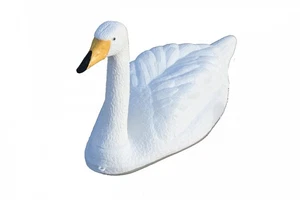 Floating Whooper Swan Decoy Life Size Pond Feature Goose Deterrent Ornament - Picture 1 of 2