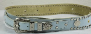 Sand Castle Studded Napoleon III Emperor Coins Vintage belt Size 28 MINT - Picture 1 of 9