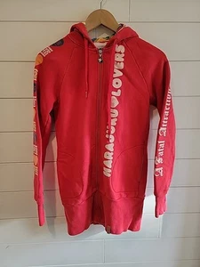 Y2K Harajuku Lovers Zip Hoodie Women S Red Fatal Attraction To Cuteness GWEN - Picture 1 of 12