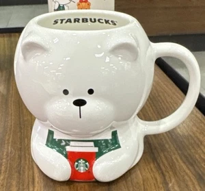 Starbucks Exclusive RARE Barista Christmas Bear Ceramic 12oz Mug 2025 -  IN HAND - Picture 1 of 1