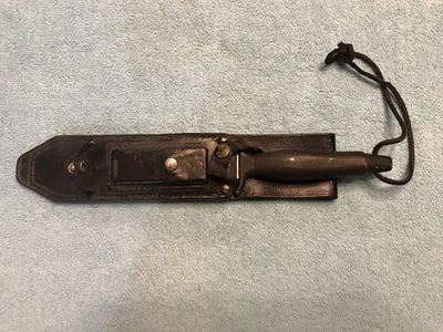 GERBER MARK 2 1982 Survival 刀带黑色皮革鞋,老式原版 — 第 1/4 张图片