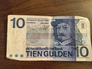 Netherlands 10 Tien Gulden Bank Note 25th April 1968 - CIRCULATED CONDITION - Picture 1 of 2