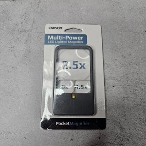 Carson Multi-Power LED Taschenlupe 2,5x 4,5x 6x kompakte Lesehilfe - Bild 1 von 3