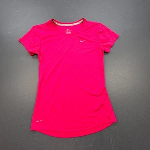Nike Dri-Fit T-Shirt Donna XS Rosa Manica Corta Atletica Corsa Allenamento Top - Foto 1 di 10