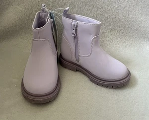 Cat & Jack Boots Flora Toddler Girls Sz 8 Purple Zipper Shoes *Flaw - Picture 1 of 9