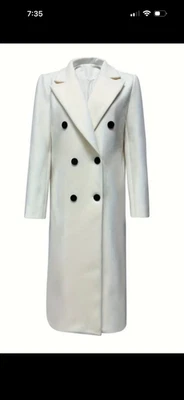 Women’s Winter coat. Off white/ivory, black buttons and inside pockets. Warm. - Image 1 of 2