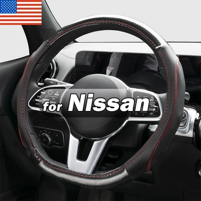 NEW D-Shaped Car Steering Wheel Cover for Nissan Sentra Rogue Kicks Versa Altima Foto 1 de 4