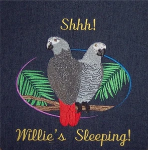 OVERSIZE Custom made Embroidered parrot bird cage cover African Gray, others too - Picture 1 of 1