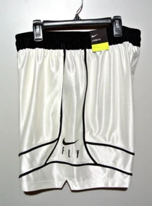 Nike Women's Swoosh Fly Basketball Shorts Black & White MEDIUM - NWT - Picture 1 of 4