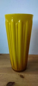 Vintage Yellow Art Glass Vase With Orange Base - 27cm Tall - Prop/Decor - Picture 1 of 18