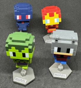 Marvel Avengers Pixelated Heroes Blip Toys Lot of 4 Hulk Iron Man Antman Bobble - Picture 1 of 19