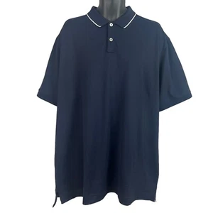 Footjoy Polo Golf Shirt Dark Blue FJ Logo Short Sleeve Stretch 2XL XXL - Picture 1 of 9