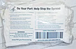 100 Cotton Mask 100% Cotton Issued by the Federal Government DHHS - Business Pk. - Picture 1 of 10