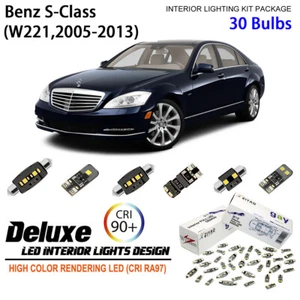 30pc LED Interior Light Kit for Mercedes S Class W221 + License Plate Light Bulb - Bild 1 von 8