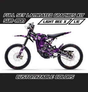 SUR RON LIGHT BEE X Violet Black Stickerbomb Decals Stickers Wrap Graphics Kit - Foto 1 di 2