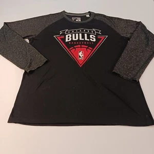 Adidas Untimate Tee Chicago Bulls Basketball Long Sleeve Black/Gray Shirt Mens L - Picture 1 of 10