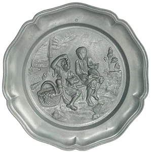 Grape & Melon Eaters Pewter 8.75" Plate Wall Decor Bartolomé Esteban Murillo - Picture 1 of 8