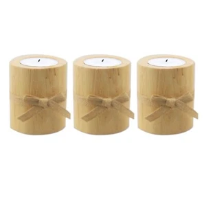 3 piezas portavelas creativas mini ollas suculentas decoración para candelabros de madera azulada - Imagen 1 de 16