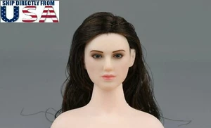 1/12 Brown Hair Female Head Sculpt For 6" PHICEN T01 T03 T04 PALE Female Figure - Picture 1 of 5