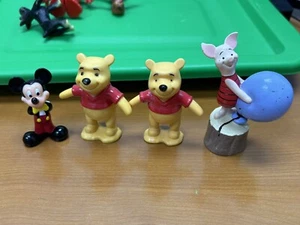 Lot 4 Winnie The Pooh Mickey Piglet & Balloon Lil Classics PVC Disney 3.5" - Picture 1 of 9