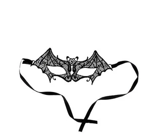 Sexy Black Lace Animal Venetian Eye Mask with tie-up Ribbon Halloween Masquerade - Picture 1 of 2