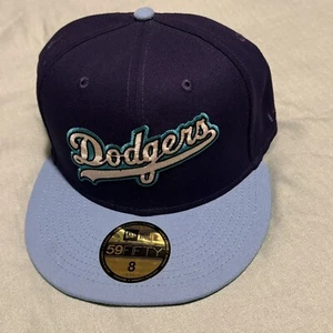 Los Angeles Dodgers New Era 59FIFTY Fitted Hat 1988 World Series Patches Size 8 - Picture 1 of 5