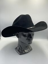 Justin XX Cowboy Western Hat 100% Wool Black Size 60- 7 1/2 Belted