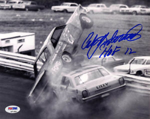 Cale Yarborough SIGNED 8x10 Photo + HOF 12 NASCAR LEGEND PSA/DNA AUTOGRAPHED