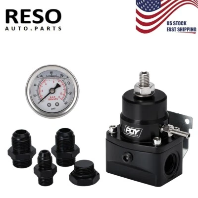 Regulador de presión de combustible AN8 AN6 EFI con medidor de impulso ajustable 8AN 6AN Foto 1 de 4