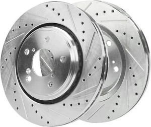 Rotores de freno de disco delanteros perforados y ranurados de 12,60 pulgadas (320 mm) para Acura TLX MDX - Imagen 1 de 1