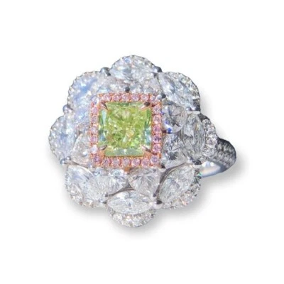 Pretty 3.75 TCW Simulated Multi Cut Peridot ,Tourmaline & Sapphire Women's Ring - Image 1 of 4