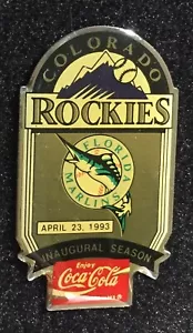 Miami Florida Marlins Coca-Cola Colorado Rockies Inaugural MLB Baseball Pin - Picture 1 of 1