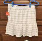 NWT Girls Wonder Nation gray white Skirt/skort Sz L (10-12) striped 1231