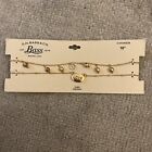 G.H. Bass Choker Necklace 16”  Gold Tone Heart Cubic Zirconia Valentine Gift NWT