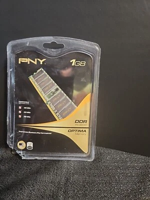 PNY Optima 1GB DDR 400 MHz PC3200 Desktop DIMM Memory Module (MD1024SD1-400) - Image 1 of 3