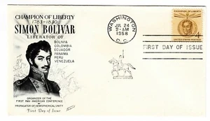Scott Stamp # 1110 SIMON BOLIVAR, Fleetwood Cachet FDC - Picture 1 of 1