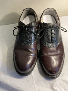 Callaway Mens Golf Shoes Size US 10.5, 10 1/2 Black Brown Saddle Leather GUC - Picture 1 of 10