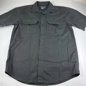 5.11 Tactical Men's Black Short Sleeve Button Down Shirt Cotton Heavy Vent Sz M - Picture 1 of 5