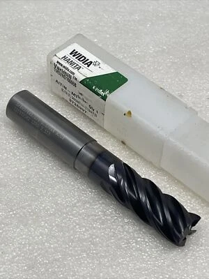 Hanita Carbide End Mill 5/8 x 5/8 x 1 1/4 x 4” Length, 5 Flute, .030 Rad, AlTiN Foto 1 de 4