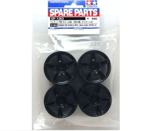 Tamiya 51263 1/10 RC Car Ferrari FXX 5-Spoke Wheels (26mm,Offset+4) 4pcs Set - Image 1 of 1