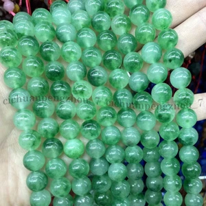 Green White Multicolor Chalcedony Round Gemstone Loose Beads 15'' 6mm 8mm - Picture 1 of 8