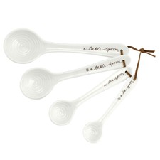 Portmeirion Sophie Conran Ceramic Measuring Spoons White Set of 4 Boxed