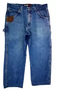 Pantalones de mezclilla azul de 5 bolsillos Wrangler Riggs ropa de trabajo 100 % algodón 36x25 - Imagen 1 de 14