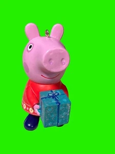 Peppa Pig Christmas ornament 2003 Red Dress Holding Present Box - Picture 1 of 11