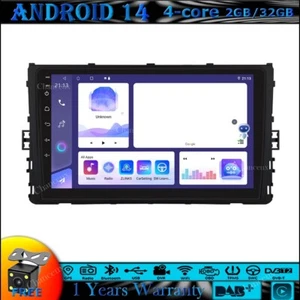 9"Android 14 Autoradio Carplay DAB GPS BT SATNAVI for VW Polo Plus T-Cross T-Roc - Picture 1 of 14