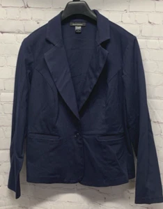 Ashley Stewart Size 18 Women's Blazer Jacket Suit Separate Solid Navy Blue - Picture 1 of 7