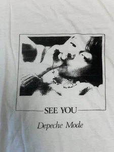 MEGA RARA T-shirt punto singolo Dead Stock nuova anni 80 DEPECHE MODE See You L/S TEE - Foto 1 di 7