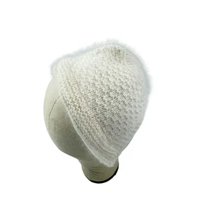 NEU Vintage Brenton Looms New York Angora Wollhaube Baby Creme Mütze Cap 50er - Bild 1 von 8