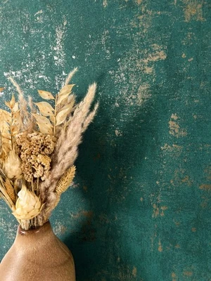 NEWROOM Carta da parati carta da parati tessuto non tessuto verde cemento metallizzato parete cemento effetto cemento